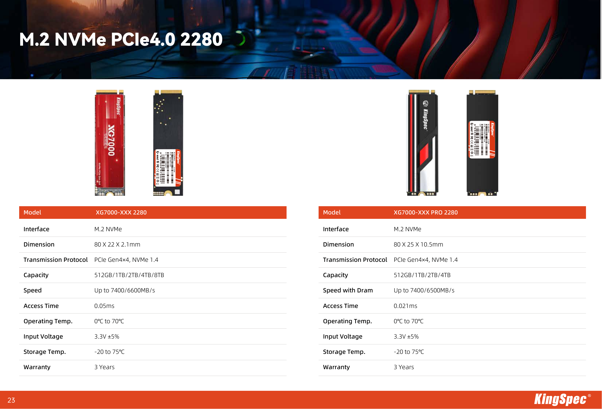 KingSpec M.2 NVMe PCIe 3.0/4.0/5.0 SSD (128GB-8TB)