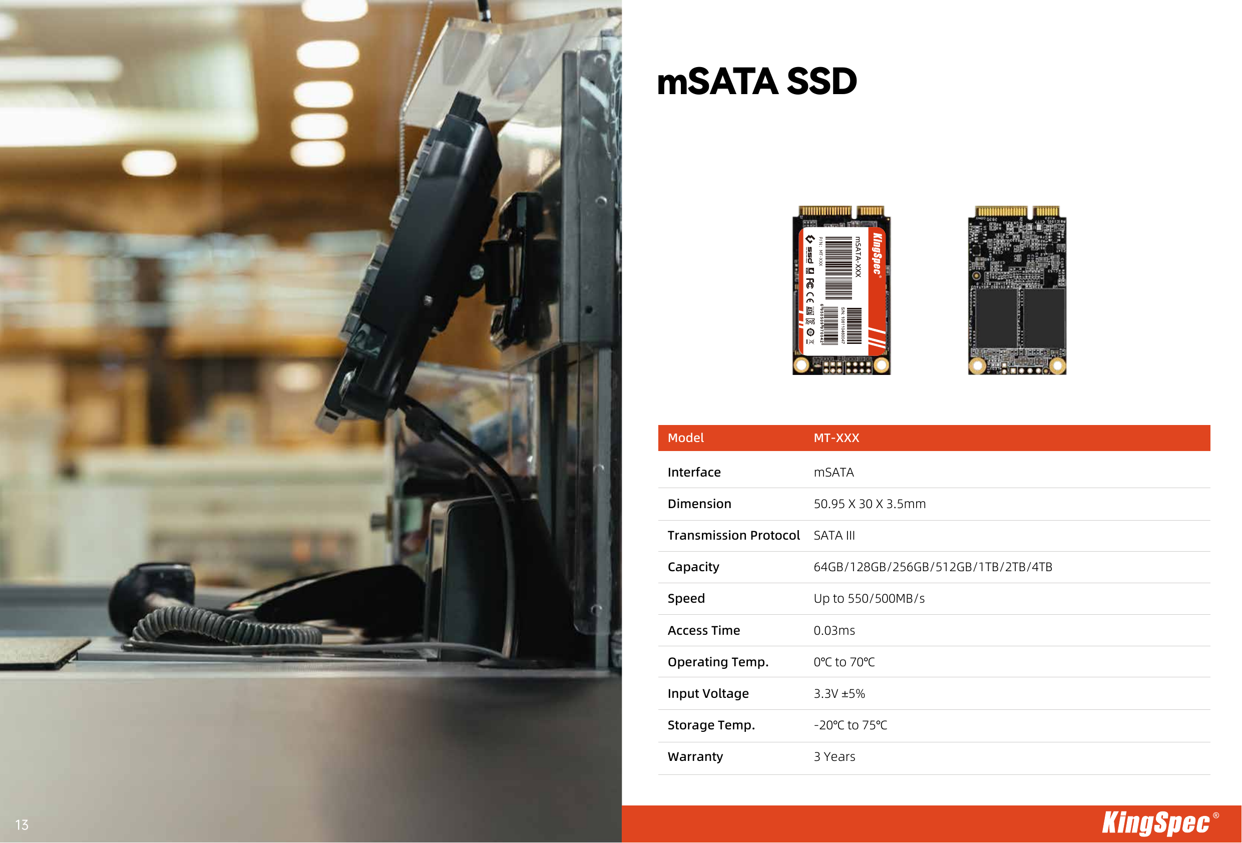 KingSpec mSATA SSD (64GB-4TB)