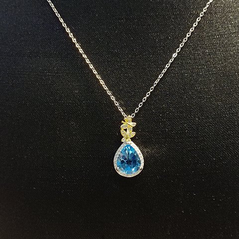 Topaz Drop Necklace, Jewelry & Accessories from Taizhou, China - Lanmao Jewelry — Taizhou Huihuan International Trading Co., Ltd.