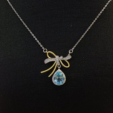 Topaz Bow Necklace, Jewelry & Accessories from Taizhou, China - Lanmao Jewelry — Taizhou Huihuan International Trading Co., Ltd.