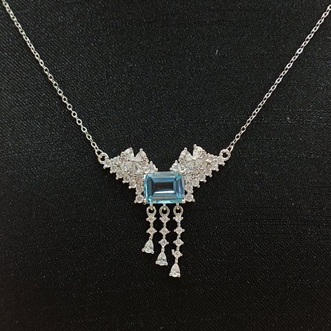 Topaz Square Necklace, Jewelry & Accessories from Taizhou, China - Lanmao Jewelry — Taizhou Huihuan International Trading Co., Ltd.