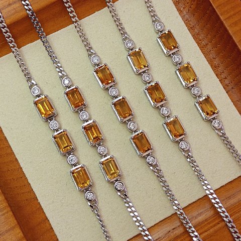 Caramel Citrine Square Bracelet, Jewelry & Accessories from Taizhou, China - Lanmao Jewelry — Taizhou Huihuan International Trading Co., Ltd.