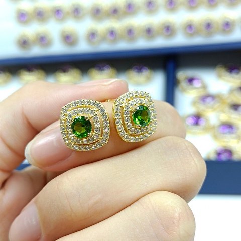 Diopside Statement Earrings, Jewelry & Accessories from Taizhou, China - Lanmao Jewelry — Taizhou Huihuan International Trading Co., Ltd.