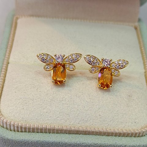 Citrine Bee Earrings, Jewelry & Accessories from Taizhou, China - Lanmao Jewelry — Taizhou Huihuan International Trading Co., Ltd.