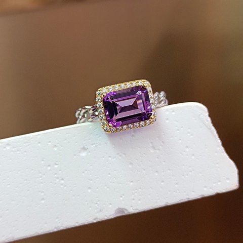 Amethyst Square Ring, Jewelry & Accessories from Taizhou, China - Lanmao Jewelry — Taizhou Huihuan International Trading Co., Ltd.