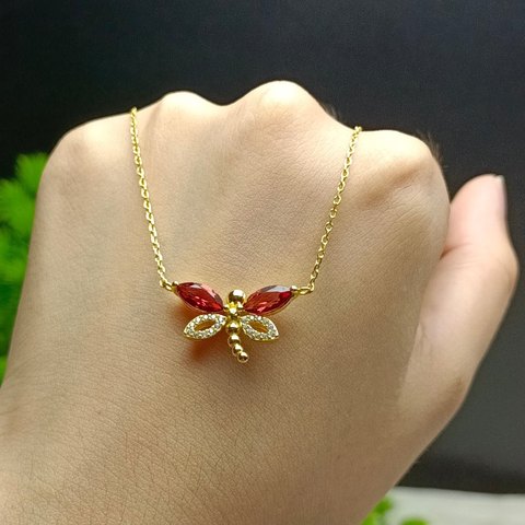 Garnet Dragonfly Necklace, Jewelry & Accessories from Taizhou, China - Lanmao Jewelry — Taizhou Huihuan International Trading Co., Ltd.
