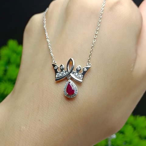 Heat-Treated Ruby Crown Necklace, Jewelry & Accessories from Taizhou, China - Lanmao Jewelry — Taizhou Huihuan International Trading Co., Ltd.