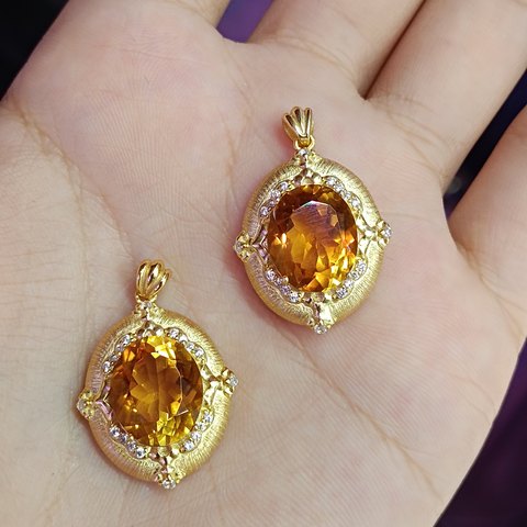 Citrine Pendant — Chain Not Included, Jewelry & Accessories from Taizhou, China - Lanmao Jewelry — Taizhou Huihuan International Trading Co., Ltd.