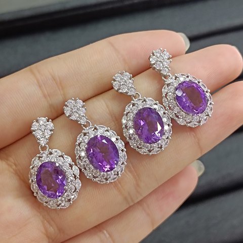 Amethyst Earrings, Jewelry & Accessories from Taizhou, China - Lanmao Jewelry — Taizhou Huihuan International Trading Co., Ltd.