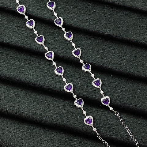 Amethyst Heart Bracelet, Jewelry & Accessories from Taizhou, China - Lanmao Jewelry — Taizhou Huihuan International Trading Co., Ltd.