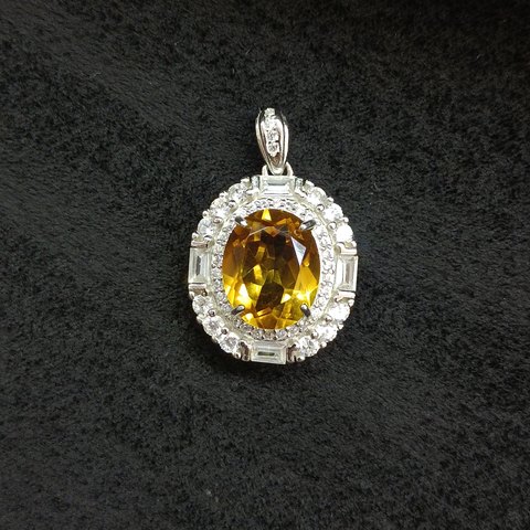 Citrine Pendant — Chain Not Included, Jewelry & Accessories from Taizhou, China - Lanmao Jewelry — Taizhou Huihuan International Trading Co., Ltd.