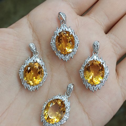 Citrine Pendant — Chain Not Included, Jewelry & Accessories from Taizhou, China - Lanmao Jewelry — Taizhou Huihuan International Trading Co., Ltd.