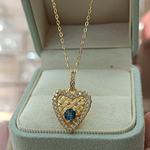 London Blue Topaz Heart Pendant — Chain Not Included, Jewelry & Accessories from Taizhou, China - Lanmao Jewelry — Taizhou Huihuan International Trading Co., Ltd.