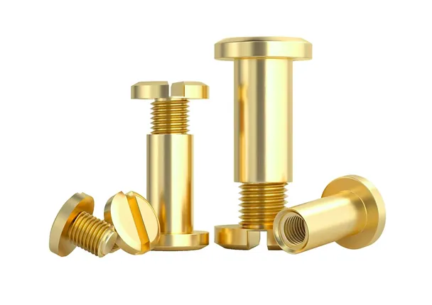 Copper Binding Screws Set - Brass Flat Head Connector Screws - Photo Album Scrapbook Binding Fasteners - GB Standard Brass Material - Multiple Sizes Available, Binding Screws / Tubular Rivets from Xinghua City, 中国 - Jiangsu Bafang Metal Manufacturing Co., Ltd. - view 2