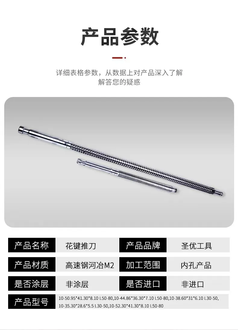 高精度花键推刀与键槽拉刀 HSS M2 / Shengyou High Precision Spline & Keyway Broaches HSS M2, Broaches from Taizhou, China - TaiZhou Huihuan International Trading Co., Ltd. - view 3